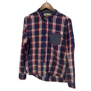 JNCO Blue & Red Plaid Long Sleeve Shirt Size L | Vintage Style | Casual Everyday